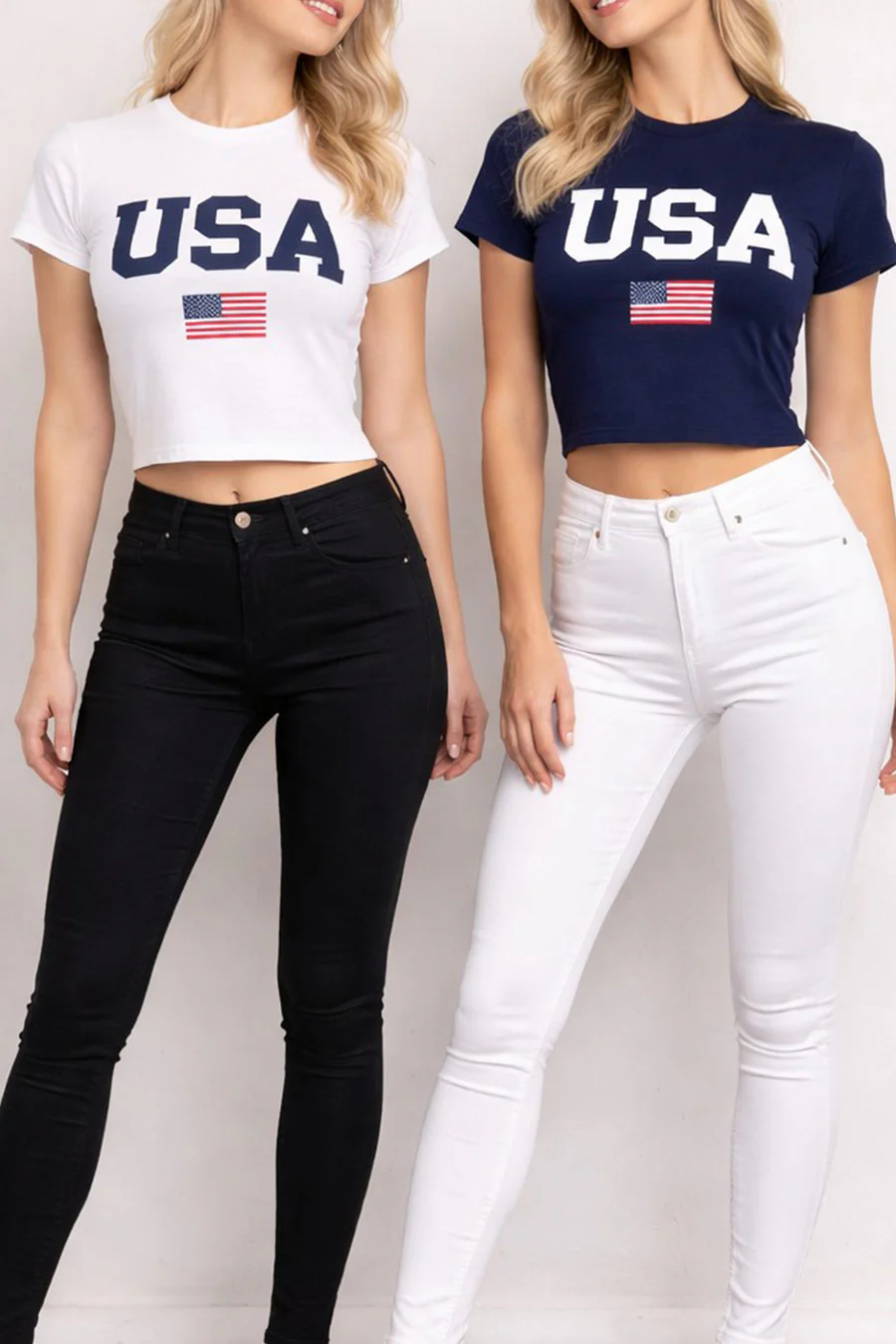 World Cup 2026 "USA" Graphic Short Sleeve Fitted Crop T-shirt