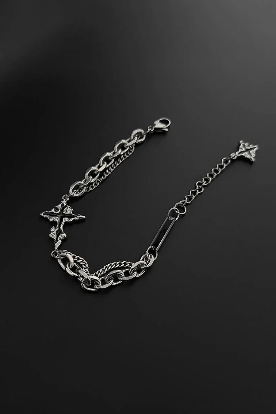 Y2K Gothic Steel Cross Charm Chain Bracelets - Image 4
