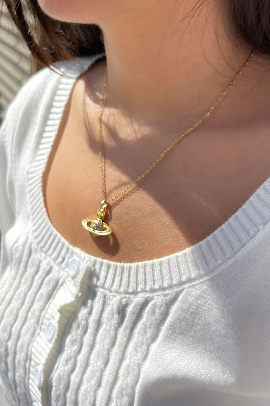 Y2K Spaceship Pendant Necklace - Image 4